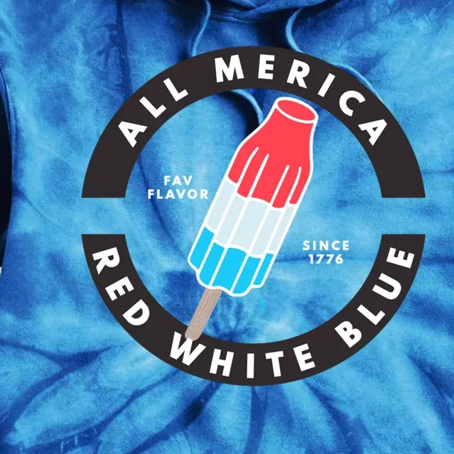 Patriotic Popsicle July Gift Tie Dye Hoodie