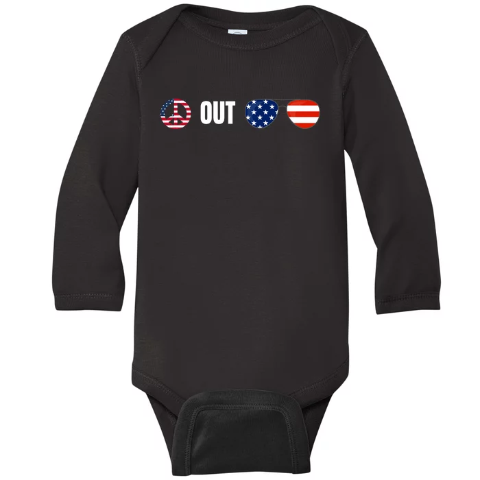 Peaceout Patriotic Joe Biden Sunglasses Baby Long Sleeve Bodysuit