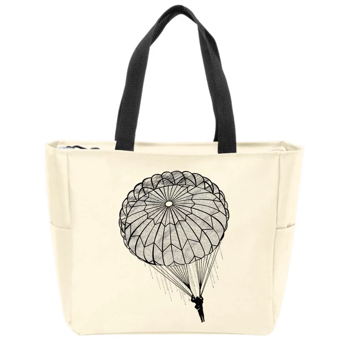 Paratrooper Parachute Jump Army Airborne Zip Tote Bag