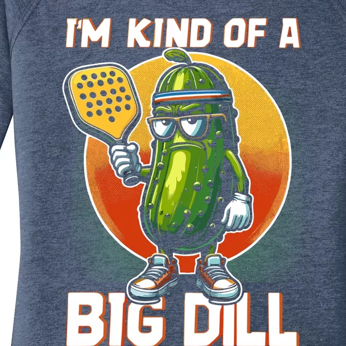 Pickleball Pickle Kind Of A Big Dill Funny Pickleballer Gift Women's Perfect Tri Tunic Long Sleeve Shirt