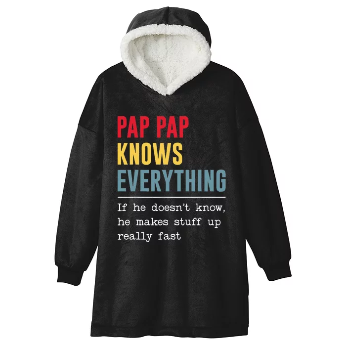 Pap Pap Knows Everything Funny Father's Day Hooded Wearable Blanket