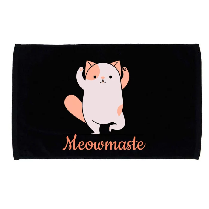 Pretty Pink Kitty Cat Lovers Yoga Meowmaste Namaste Cute Gift Microfiber Hand Towel