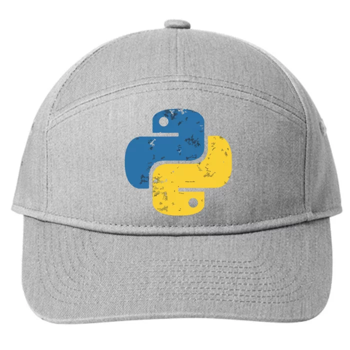 Python Programming Logo For ProgrammersPython Programming Logo For Programmers 7-Panel Snapback Hat