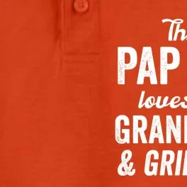 Pap Pap Loves Grilling Gift Grand Father's Day Bbq Cook Gift Dry Zone Grid Performance Polo