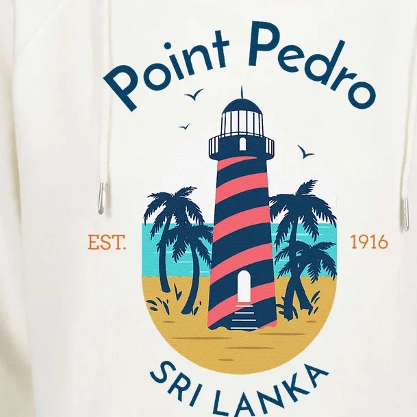 Point Pedro Lighthouse Sri Lanka Womens Funnel Neck Pullover Hood