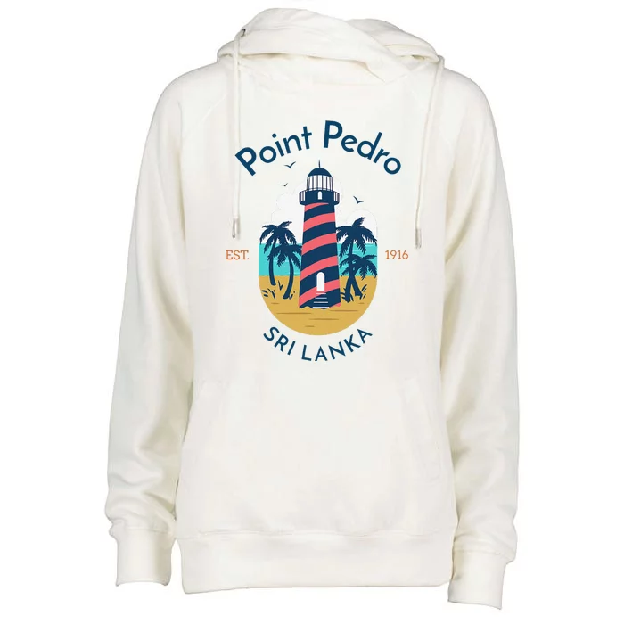 Point Pedro Lighthouse Sri Lanka Womens Funnel Neck Pullover Hood