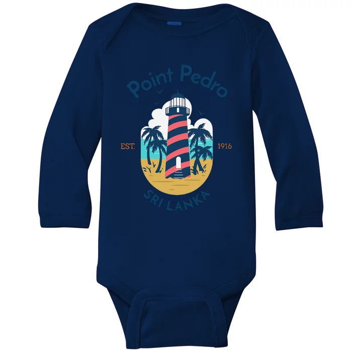 Point Pedro Lighthouse Sri Lanka Baby Long Sleeve Bodysuit