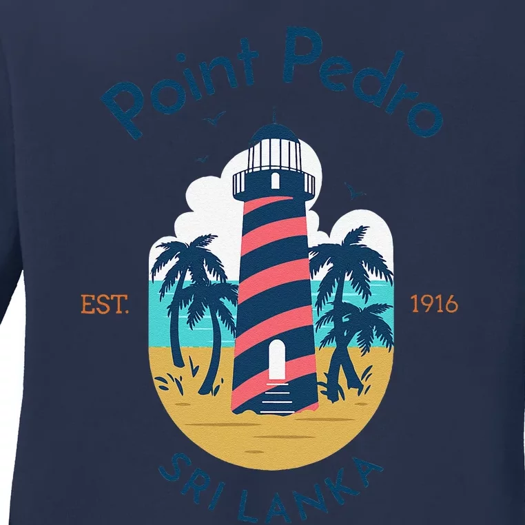 Point Pedro Lighthouse Sri Lanka Ladies Long Sleeve Shirt