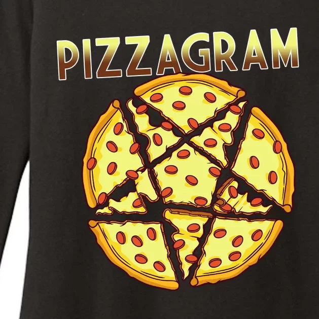 Pizzagram Pizza Lover Retro Womens CVC Long Sleeve Shirt