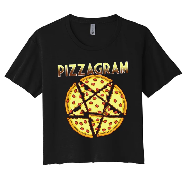 Pizzagram Pizza Lover Retro Women's Crop Top Tee