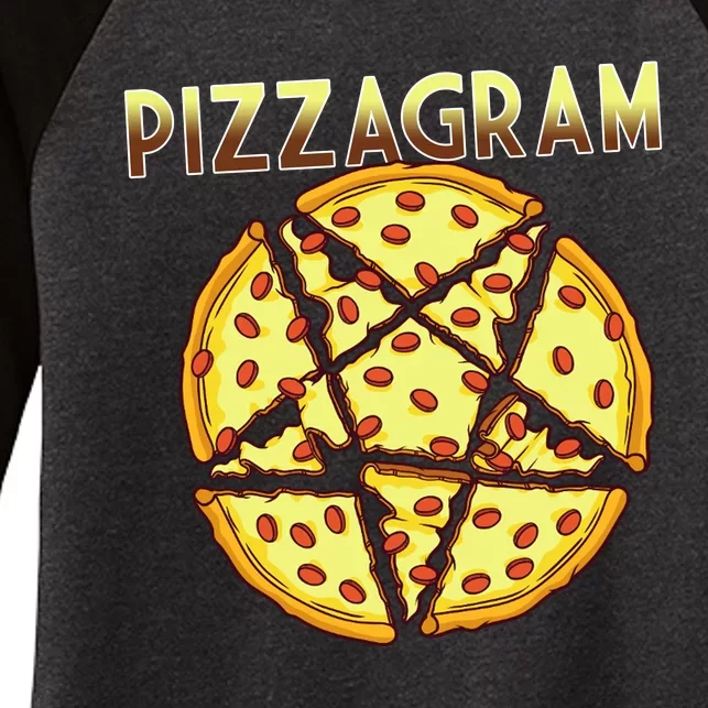 Pizzagram Pizza Lover Retro Women's Tri-Blend 3/4-Sleeve Raglan Shirt