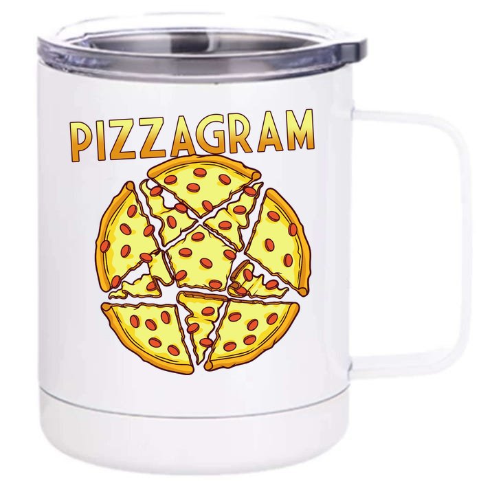 Pizzagram Pizza Lover Retro Front & Back 12oz Stainless Steel Tumbler Cup