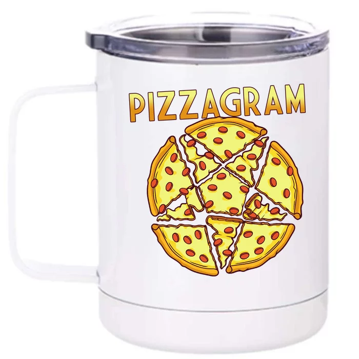 Pizzagram Pizza Lover Retro Front & Back 12oz Stainless Steel Tumbler Cup