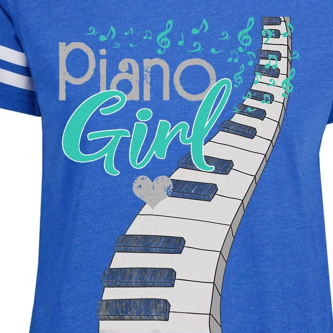 Piano Player Lover Kids Pianist Girls Piano Music Enza Ladies Jersey Football T-Shirt