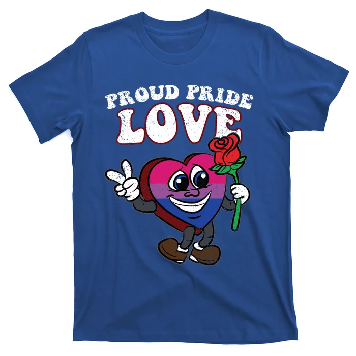 Pride Proud Love Bisexual Heart Lgbtq Flag Gift T-Shirt