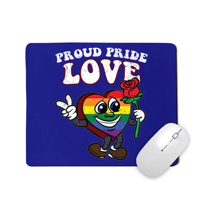 Pride Proud Love Gay Heart Lgbtq Rainbow Flag Funny Gift Mousepad