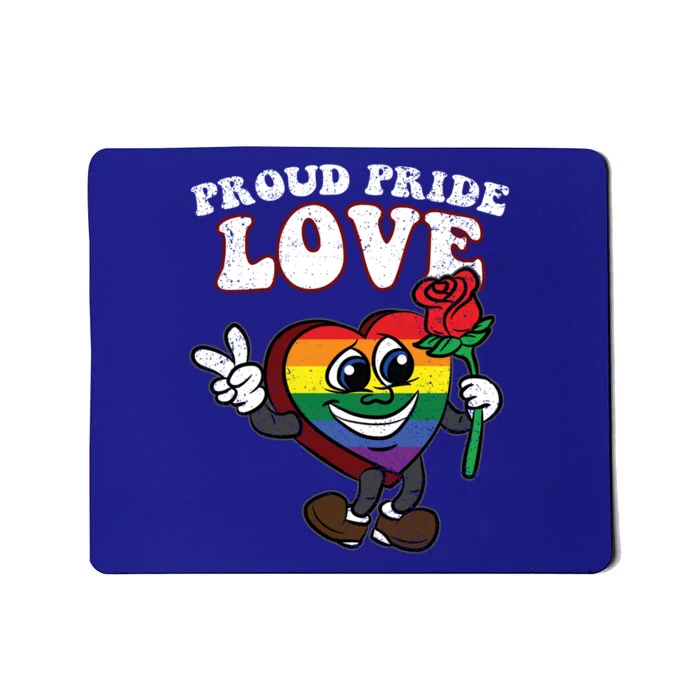 Pride Proud Love Gay Heart Lgbtq Rainbow Flag Funny Gift Mousepad