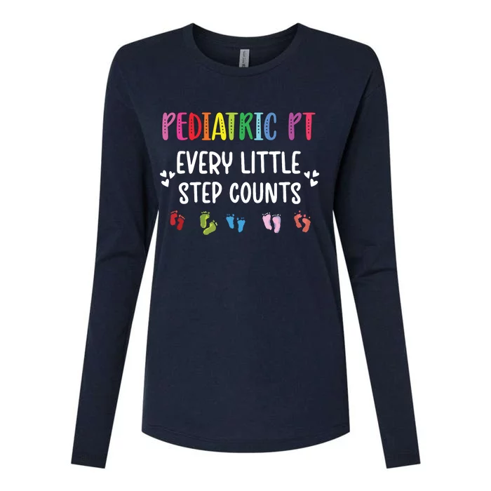 Pediatric PT Little Step Counts Pediatric Physical Therapist Womens Cotton Relaxed Long Sleeve T-Shirt