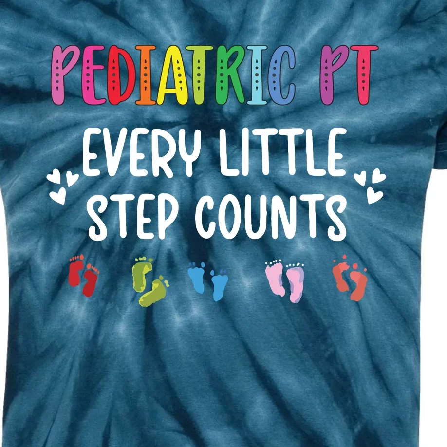 Pediatric PT Little Step Counts Pediatric Physical Therapist Kids Tie-Dye T-Shirt