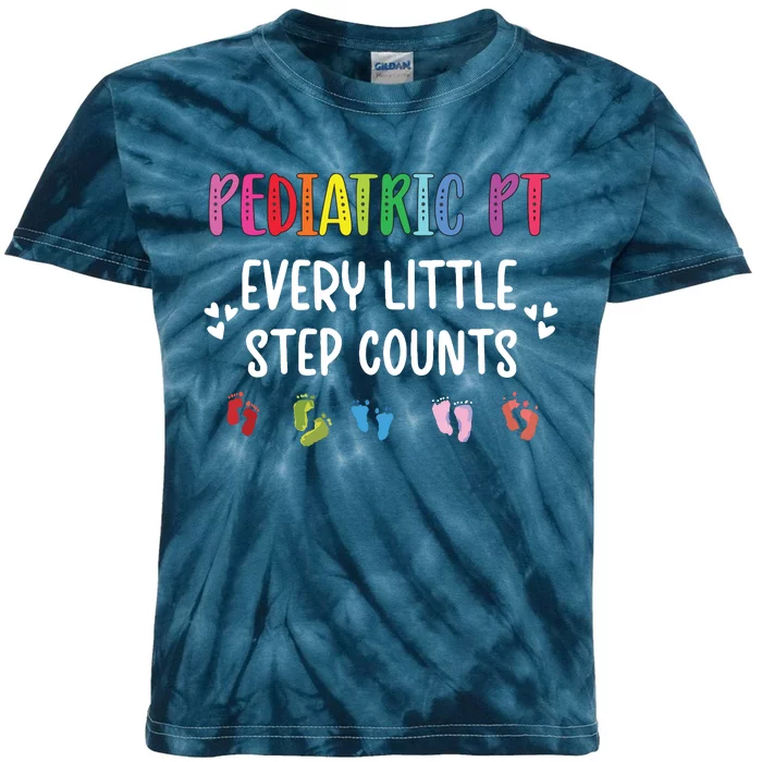 Pediatric PT Little Step Counts Pediatric Physical Therapist Kids Tie-Dye T-Shirt