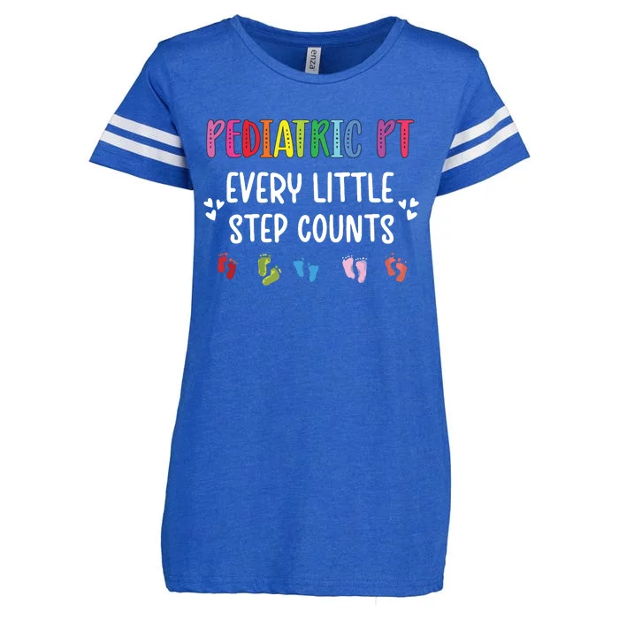 Pediatric PT Little Step Counts Pediatric Physical Therapist Enza Ladies Jersey Football T-Shirt