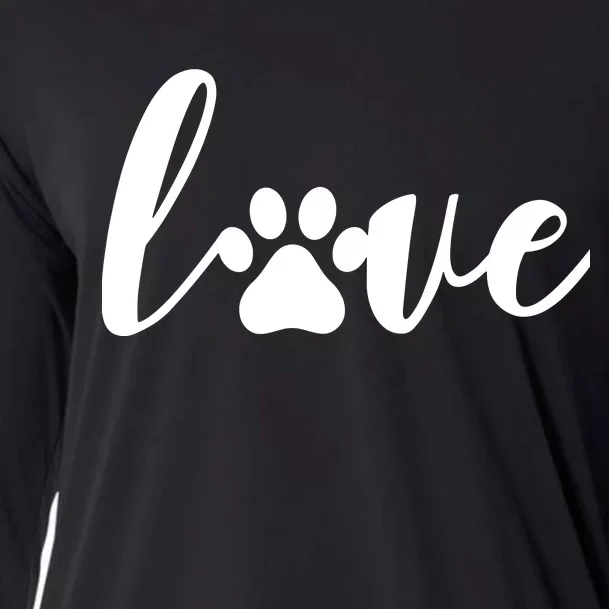 Paw Print Love Heart Funny Cool Dog Cat Mom Pet Animal Lover Copy Cooling Performance Long Sleeve Crew