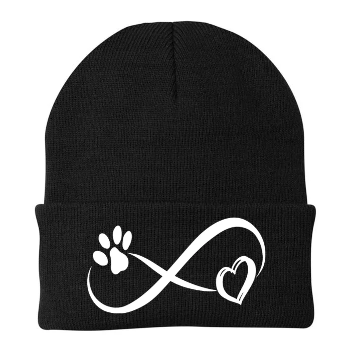 Paw Print Love Heart Funny Cool Dog Cat Mom Pet Animal Lover Knit Cap Winter Beanie