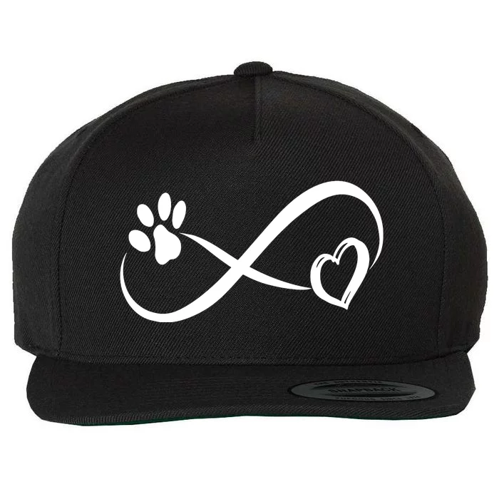 Paw Print Love Heart Funny Cool Dog Cat Mom Pet Animal Lover Wool Snapback Cap