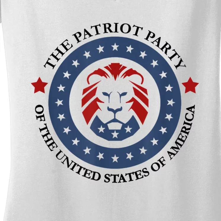 Patriot Party Lion United States 3rd Party Conservative Women's V-Neck T-Shirt