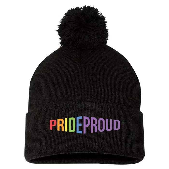 Pride Proud LGBT Pom Pom 12in Knit Beanie