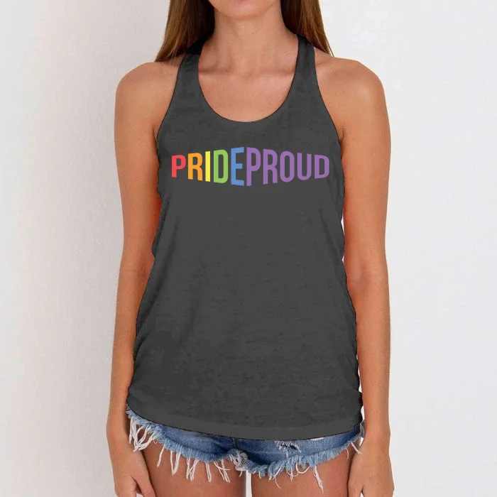 Pride Proud LGBT Women's Knotted Racerback Tank