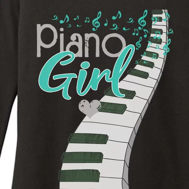 Piano Player Lover Kids Pianist Girls Piano Music Womens CVC Long Sleeve Shirt