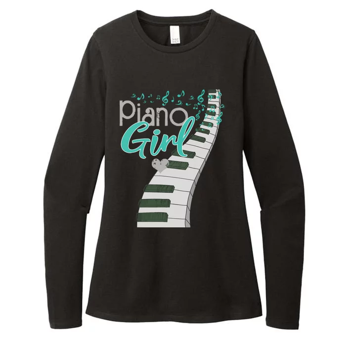 Piano Player Lover Kids Pianist Girls Piano Music Womens CVC Long Sleeve Shirt