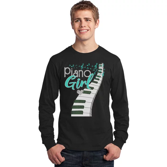 Piano Player Lover Kids Pianist Girls Piano Music Tall Long Sleeve T-Shirt