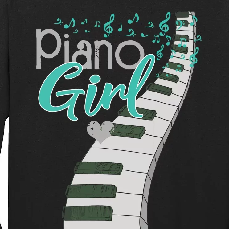 Piano Player Lover Kids Pianist Girls Piano Music Tall Long Sleeve T-Shirt