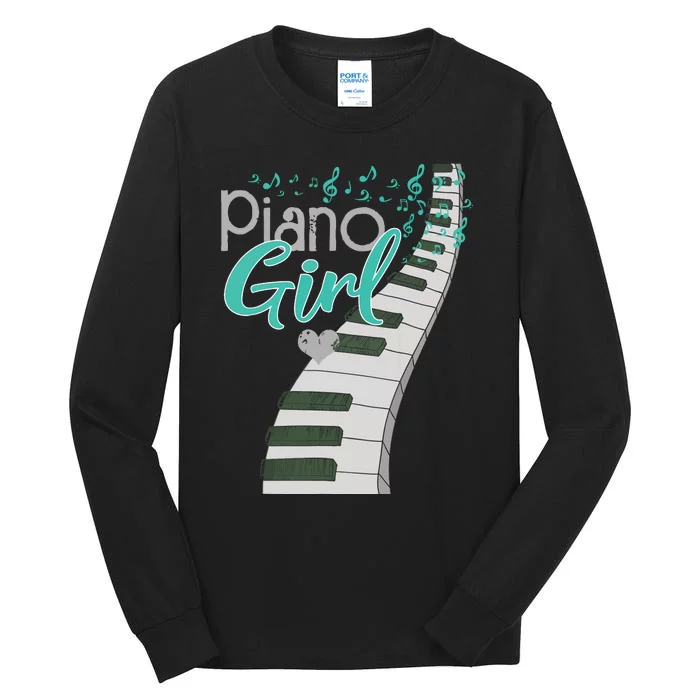 Piano Player Lover Kids Pianist Girls Piano Music Tall Long Sleeve T-Shirt