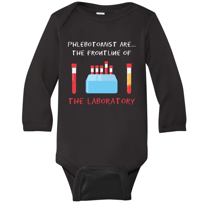 Phlebotomist Phlebotomy Laboratory Blood Donor Syringe Gift Baby Long Sleeve Bodysuit