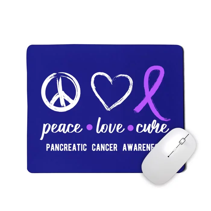 Pancreatic Peace Love Cure Gift Product For Cancer Awareness Meaningful Gift Mousepad