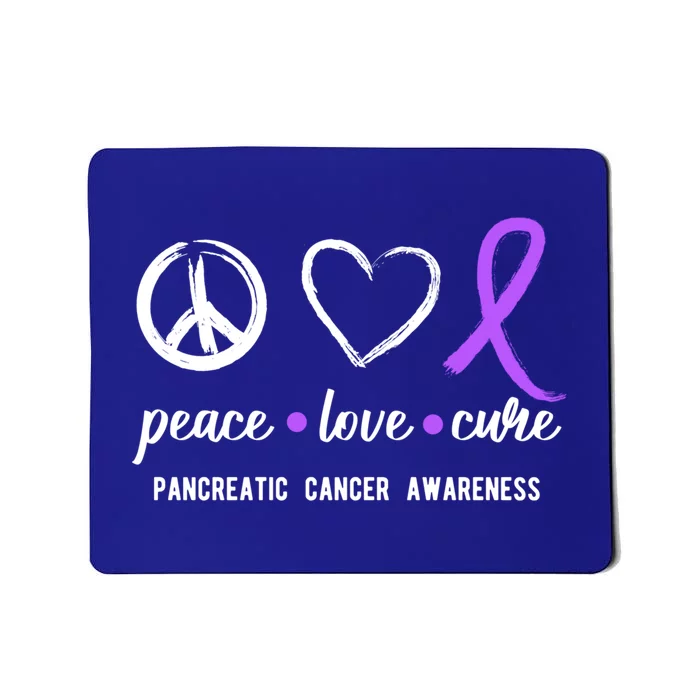 Pancreatic Peace Love Cure Gift Product For Cancer Awareness Meaningful Gift Mousepad