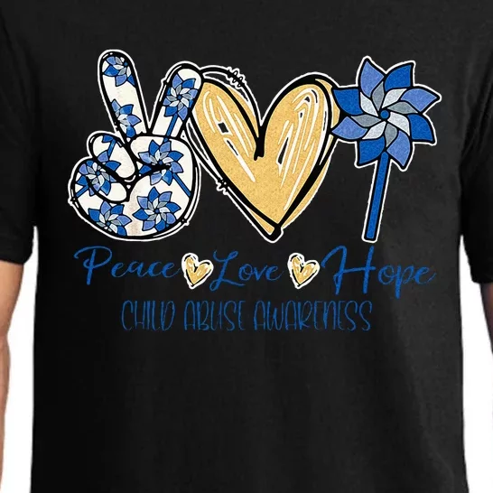 Pinwheel Peace Love Hope Child Abuse Prevention Awareness Pajama Set