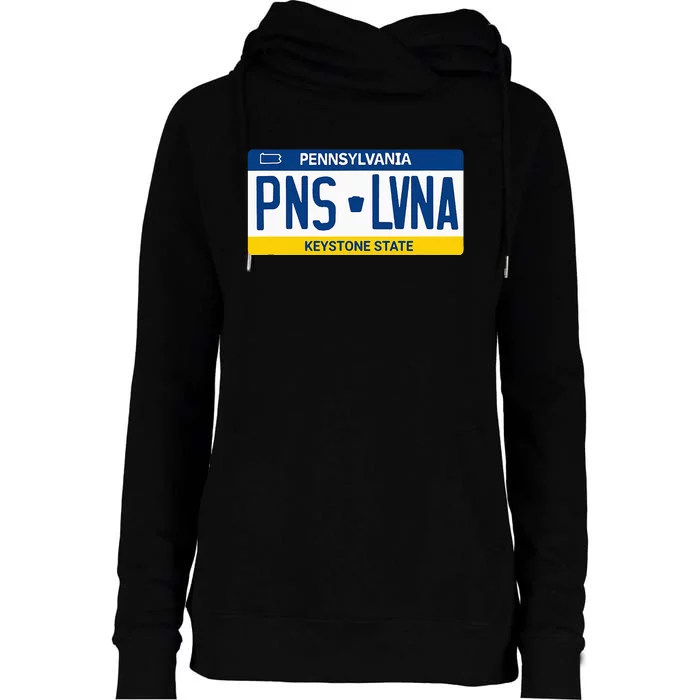 Pennsylvania PA License Plate Classic Womens Funnel Neck Pullover Hood