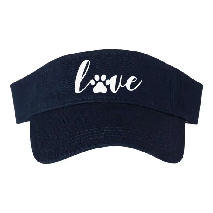 Paw Print Love Heart Funny Cool Dog Cat Mom Pet Animal Lover Valucap Bio-Washed Visor