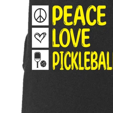 Pickleball Peace Love Pickleball Gift Doggie 3-End Fleece Hoodie