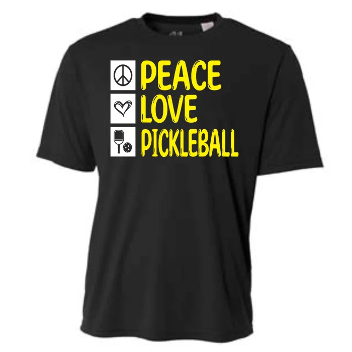 Pickleball Peace Love Pickleball Gift Cooling Performance Crew T-Shirt