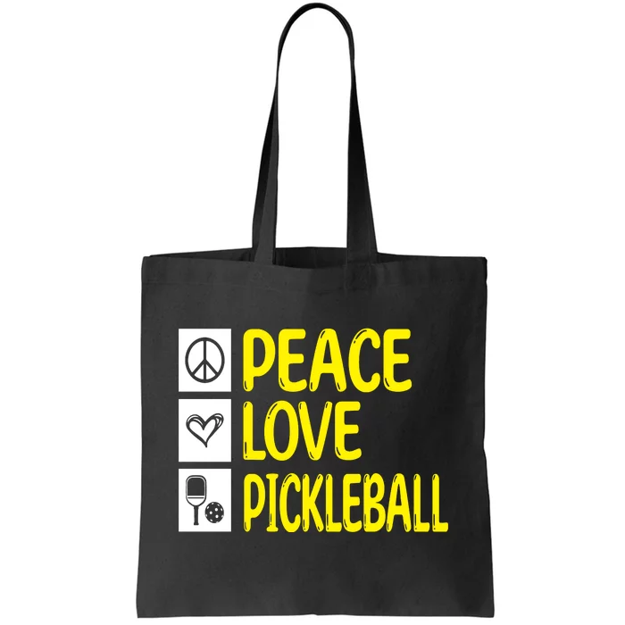 Pickleball Peace Love Pickleball Gift Tote Bag