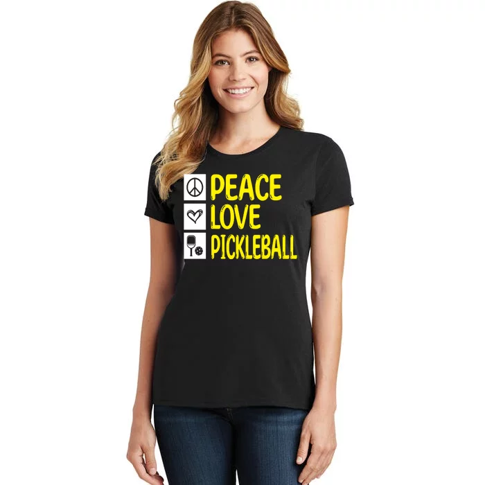 Pickleball Peace Love Pickleball Gift Women's T-Shirt