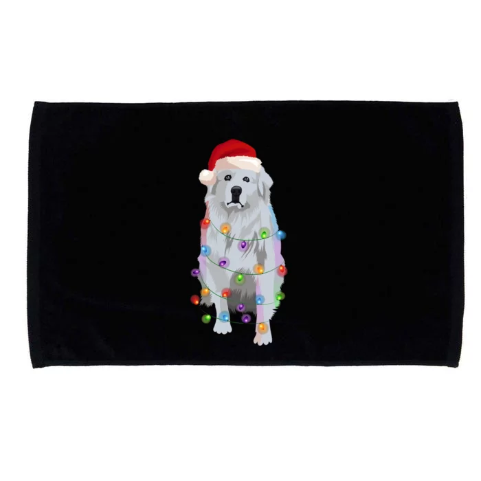 Patou Pyrenean Lights Xmas Great Pyrenees Christmas Microfiber Hand Towel