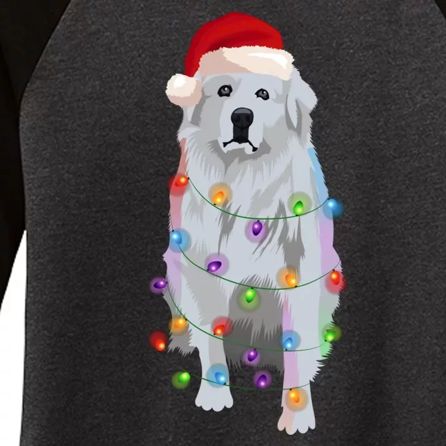 Patou Pyrenean Lights Xmas Great Pyrenees Christmas Women's Tri-Blend 3/4-Sleeve Raglan Shirt