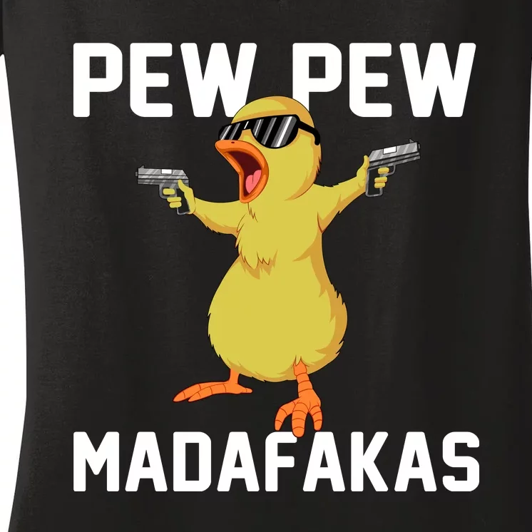 Pew Pew Madafakas Women's V-Neck T-Shirt