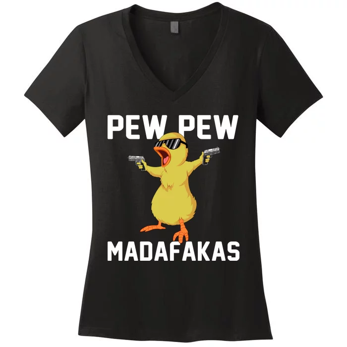 Pew Pew Madafakas Women's V-Neck T-Shirt